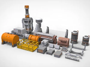 Науково-фантастична архітектура kitbash 17 3D Модель