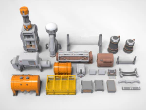 Sci-fi architecture kitbash 17 3D Model