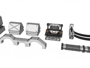 Sci-fi architecture kitbash 17 3D Model