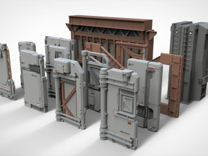 Sci-fi architecture kitbash 18 3D Model