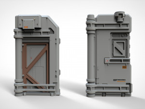 Sci-fi architecture kitbash 18 3D Model