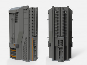 Sci-fi architecture kitbash 18 3D Model