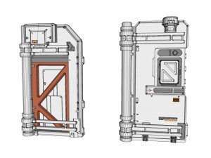 Sci-fi architecture kitbash 18 3D Model