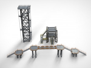Sci-fi stairs 2 Modello 3D
