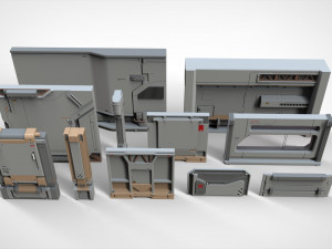 Sci-fi architecture kitbash 19 Model 3D