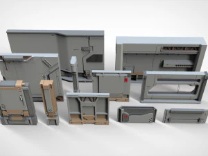 Sci-fi architecture kitbash 19 3D Model
