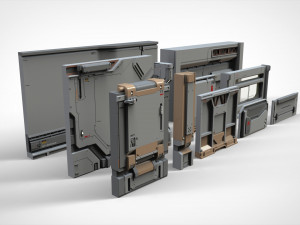 Sci-fi architecture kitbash 19 Model 3D