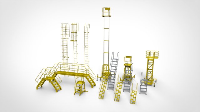 Sci-fi stairs 4 3D Модель .c4d .max .obj .3ds .fbx .stl .blend 