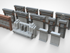 Sci-fi architecture kitbash 20 3D Model