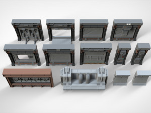 Sci-fi architecture kitbash 20 3D Model