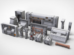 Sci-fi architecture kitbash 30 3D मॉडल