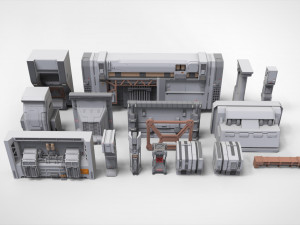 Sci-fi architecture kitbash 30 Modèle 3D