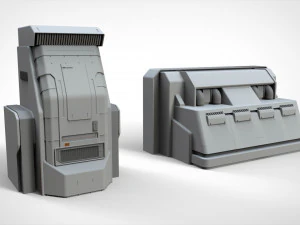 Sci-fi architecture kitbash 30 3D Model