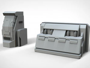 Sci-fi architecture kitbash 30 3D Model