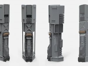 Sci-fi architecture kitbash 30 3D Model