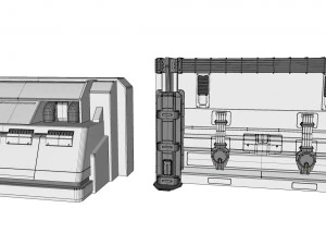Sci-fi architecture kitbash 30 3D Model