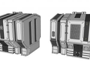 Sci-fi architecture kitbash 30 3D Model
