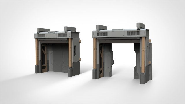 Sci fi door 23 3D Model .c4d .max .obj .3ds .fbx .stl .blend 