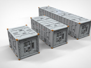 Sci fi cargo container 1 3D मॉडल