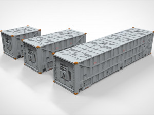 Sci fi cargo container 1 3D Model