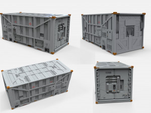 Sci fi cargo container 1 3D Model