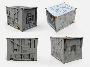 Sci fi cargo container 1 3D Model
