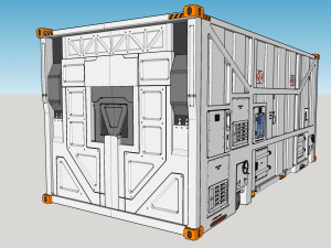 Sci fi cargo container 1 3D Model
