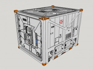 Sci fi cargo container 1 3D Model