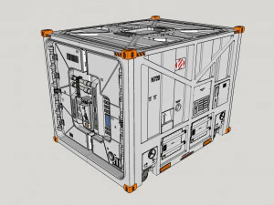 Sci fi cargo container 1 3D Model