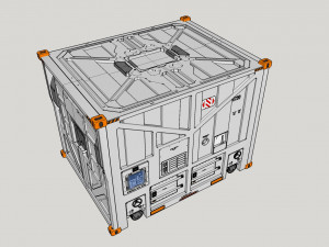 Sci fi cargo container 1 3D Model