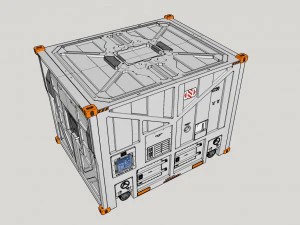 Sci fi cargo container 1 3D Model