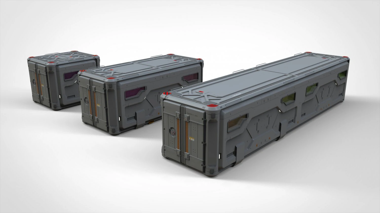 Sci fi cargo container 2 3D Model .c4d .max .obj .3ds .fbx .stl .blend 