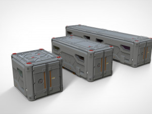 Sci fi cargo container 2 3D Модель