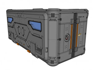 Sci fi cargo container 2 3D Модель