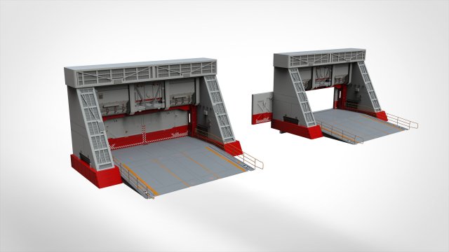 Antinuclear gate with a ramp Model 3D .c4d .max .obj .3ds .fbx .stl .blend 