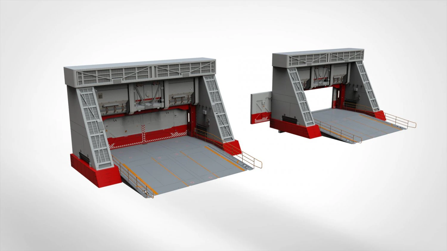 Antinuclear gate with a ramp 3D Model .c4d .max .obj .3ds .fbx .stl .blend 