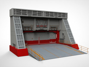 Antinuclear gate with a ramp Model 3D