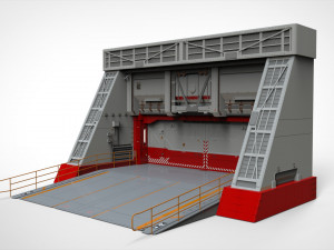 Antinuclear gate with a ramp Model 3D