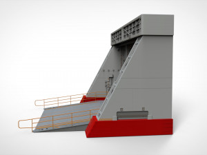 Antinuclear gate with a ramp Model 3D
