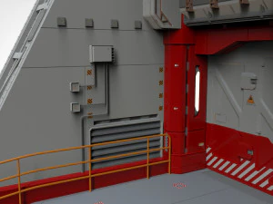 Antinuclear gate with a ramp 3D Model