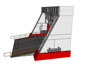 Antinuclear gate with a ramp Model 3D