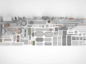 Sci-fi architecture elements collection 24 3D Model