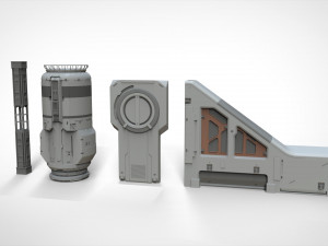 Sci-fi architecture elements collection 24 Model 3D