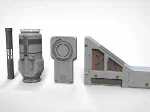 Sci-fi architecture elements collection 24 3D Model