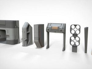 Sci-fi architecture elements collection 24 Model 3D