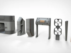 Sci-fi architecture elements collection 24 3D Model