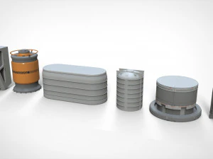 Sci-fi architecture elements collection 24 3D Model