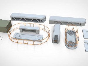 Sci-fi architecture elements collection 24 Model 3D