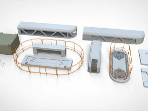 Sci-fi architecture elements collection 24 3D Model