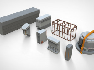 Sci-fi architecture elements collection 24 Model 3D